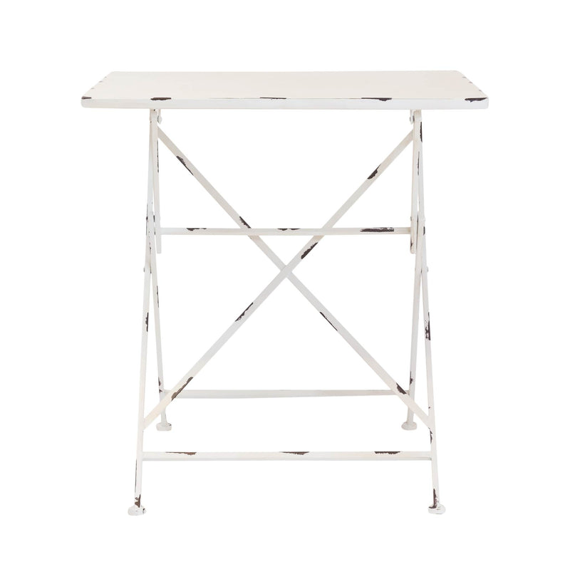 Klapptisch MARIANA 70 x 70 cm Metalltisch Weiß Antik Look