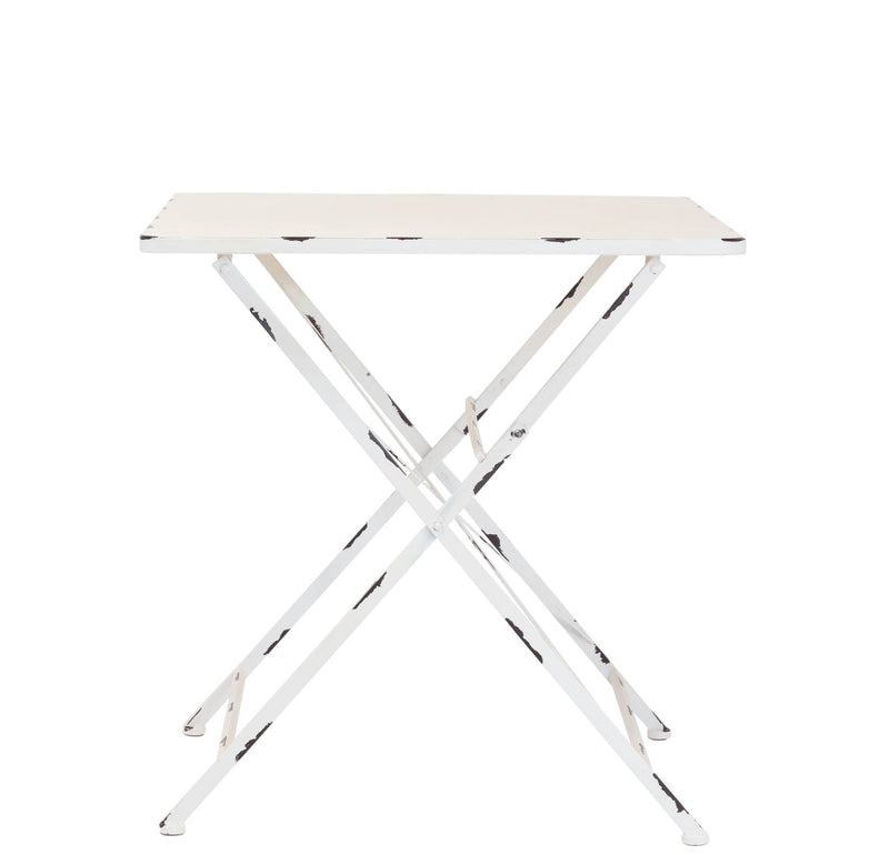 Klapptisch MARIANA 70 x 70 cm Metalltisch Weiß Antik Look