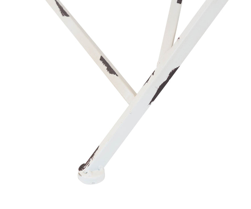 Klapptisch MARIANA 70 x 70 cm Metalltisch Weiß Antik Look