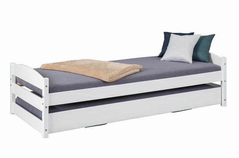 Ausziehbett Sofabett VINDAS 90 x 200 Kiefer Massivholz weiß