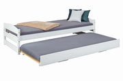 Ausziehbett Sofabett VINDAS 90 x 200 Kiefer Massivholz weiß