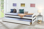 Ausziehbett Sofabett VINDAS 90 x 200 Kiefer Massivholz weiß