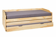 Jugendbett Funktionsbett LOTAR Kiefer natur lackiert mit Klappfunktion