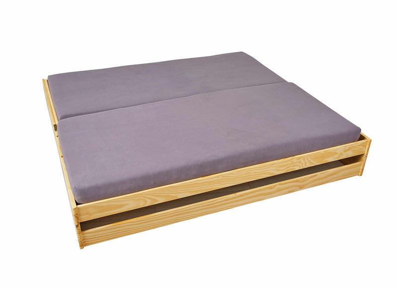 Jugendbett Funktionsbett LOTAR Kiefer natur lackiert mit Klappfunktion