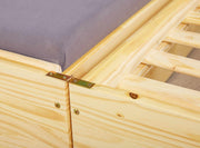 Jugendbett Funktionsbett LOTAR Kiefer natur lackiert mit Klappfunktion