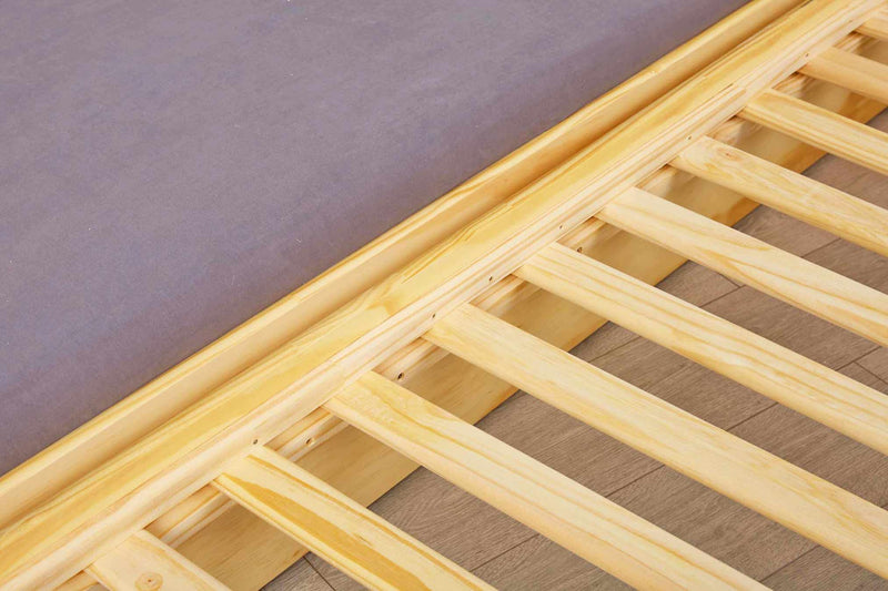 Jugendbett Funktionsbett LOTAR Kiefer natur lackiert mit Klappfunktion