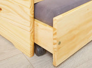 Jugendbett Funktionsbett LOTAR Kiefer natur lackiert mit Klappfunktion
