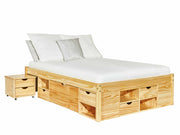 Funktionsbett Doppelbett Claas 180 x 200 Kiefer massiv natur lackiert