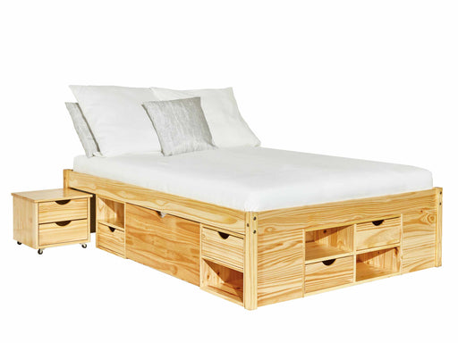 Funktionsbett Doppelbett Claas 180 x 200 Kiefer massiv natur lackiert