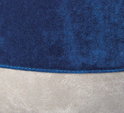 Polsterhocker OSANE Samtbezug Blau Grau Hocker