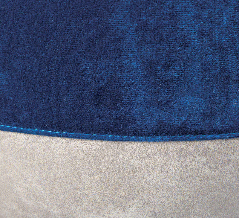 Polsterhocker OSANE Samtbezug Blau Grau Hocker