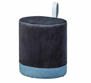 Hocker Polsterhocker OSANE Samtbezug Schwarz Blau