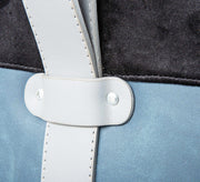Hocker Polsterhocker OSANE Samtbezug Schwarz Blau