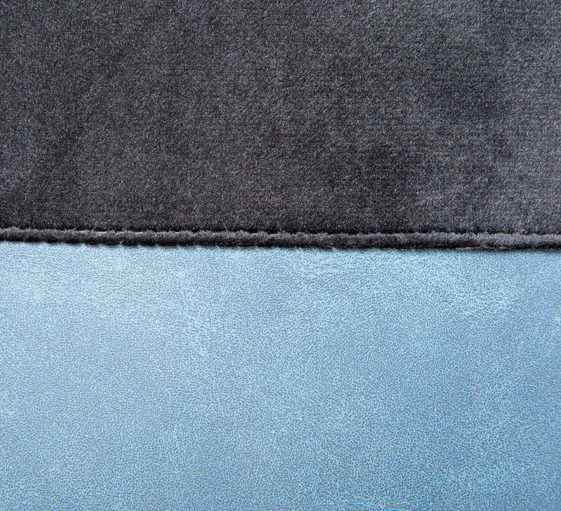 Hocker Polsterhocker OSANE Samtbezug Schwarz Blau