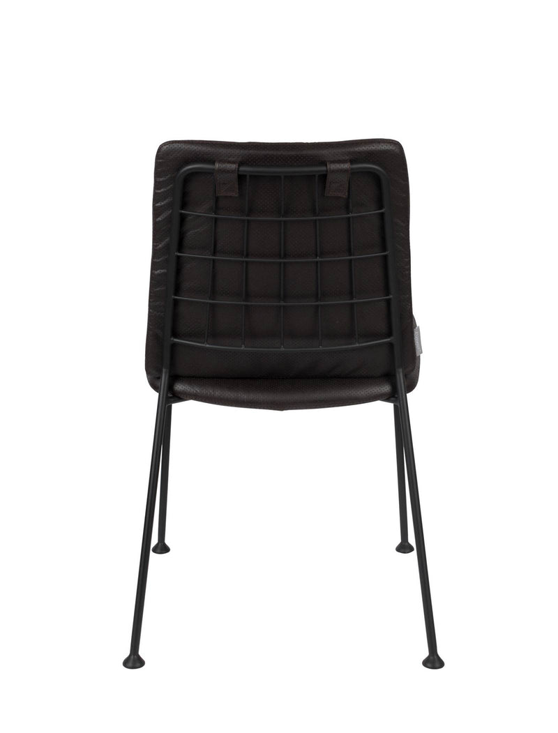 Esszimmerstuhl FAB BLACK mit perforierten Kunstleder von ZUIVER