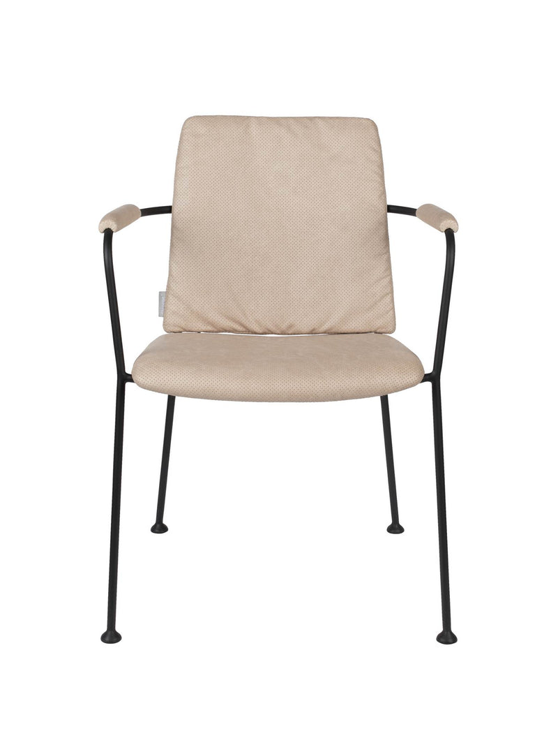 Armlehnstuhl FAB BEIGE mit perforierten Kunstleder von ZUIVER