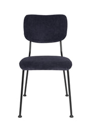 Esszimmerstuhl BENSON DARK BLUE von ZUIVER mit trendigen Cordstoff