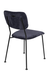 Esszimmerstuhl BENSON DARK BLUE von ZUIVER mit trendigen Cordstoff
