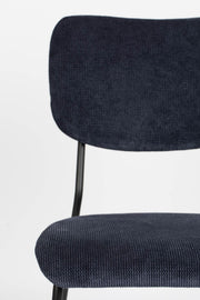 Esszimmerstuhl BENSON DARK BLUE von ZUIVER mit trendigen Cordstoff