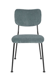 Esszimmerstuhl BENSON GREY BLUE von ZUIVER mit trendigen Cordstoff