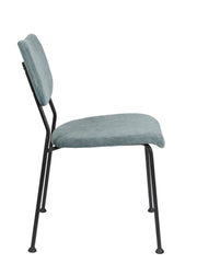 Esszimmerstuhl BENSON GREY BLUE von ZUIVER mit trendigen Cordstoff