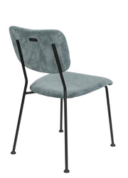 Esszimmerstuhl BENSON GREY BLUE von ZUIVER mit trendigen Cordstoff