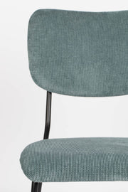 Esszimmerstuhl BENSON GREY BLUE von ZUIVER mit trendigen Cordstoff