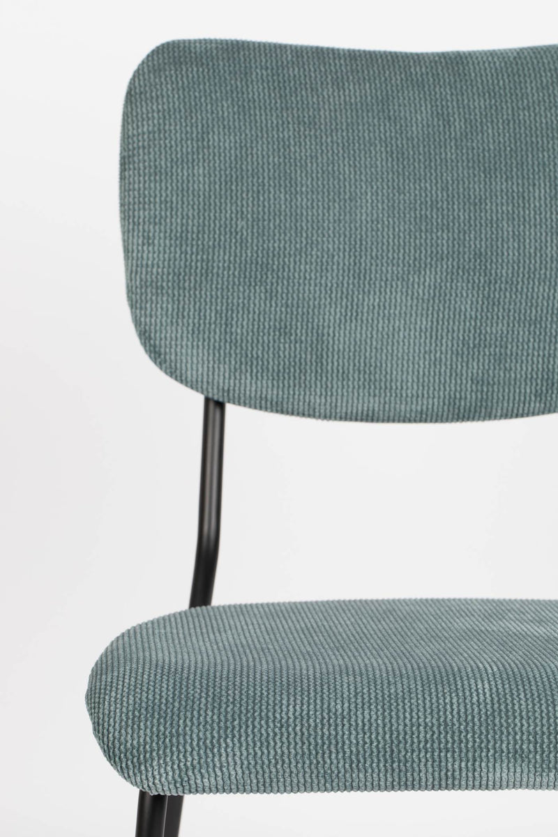 Esszimmerstuhl BENSON GREY BLUE von ZUIVER mit trendigen Cordstoff