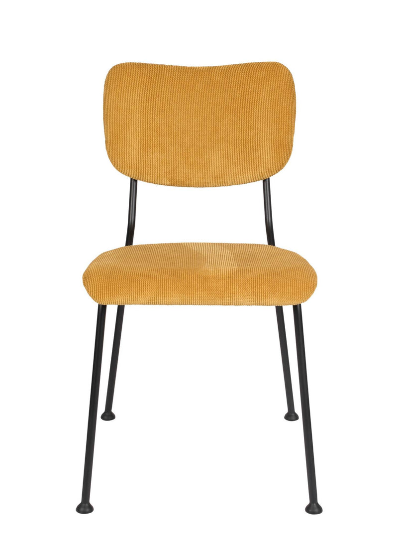 Esszimmerstuhl BENSON OCHRE von ZUIVER mit trendigen Cordstoff