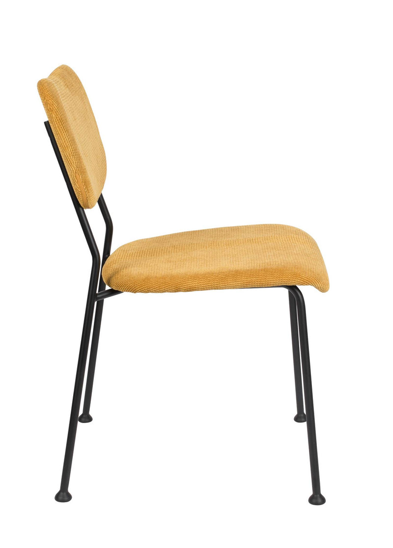 Esszimmerstuhl BENSON OCHRE von ZUIVER mit trendigen Cordstoff