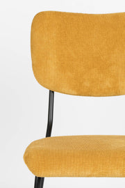 Esszimmerstuhl BENSON OCHRE von ZUIVER mit trendigen Cordstoff