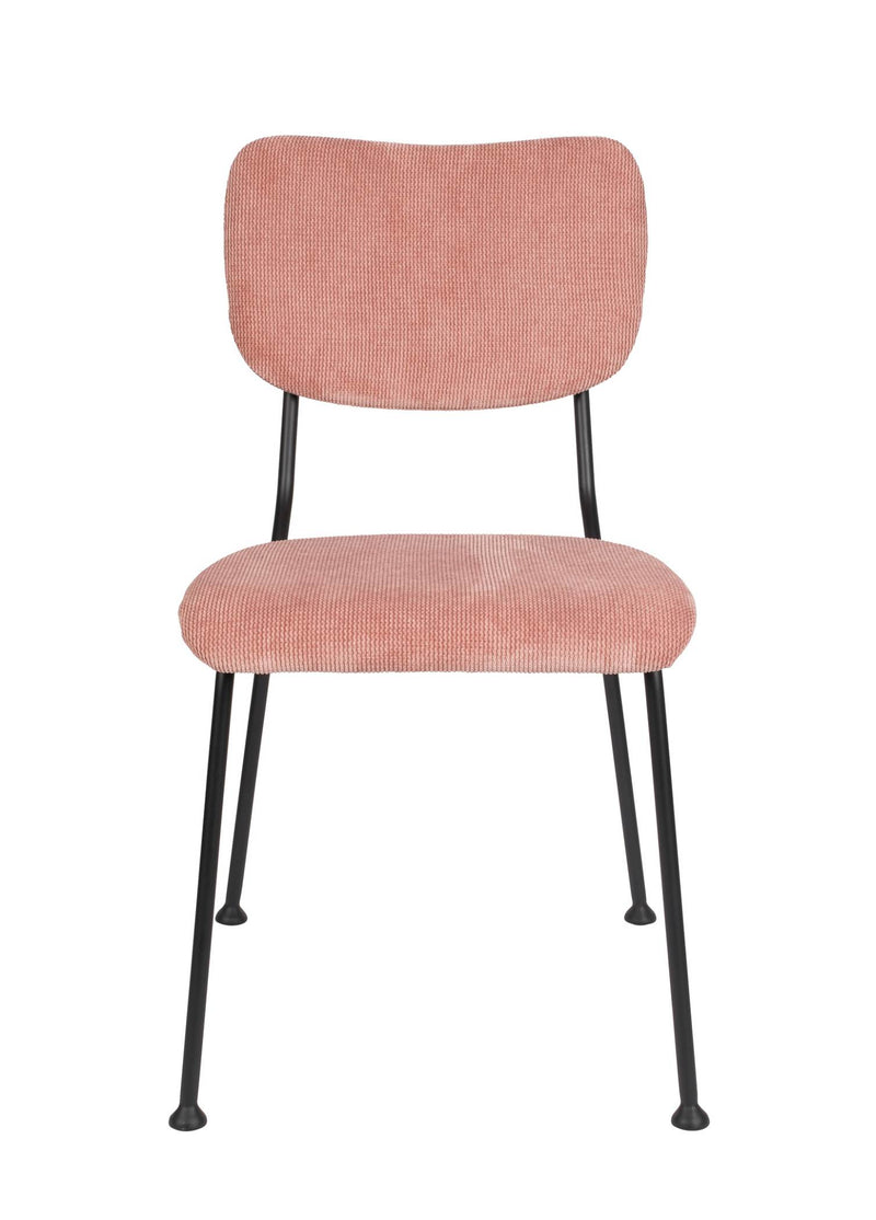 Esszimmerstuhl BENSON PINK von ZUIVER mit trendigen Cordstoff