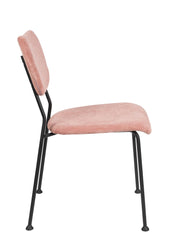 Esszimmerstuhl BENSON PINK von ZUIVER mit trendigen Cordstoff