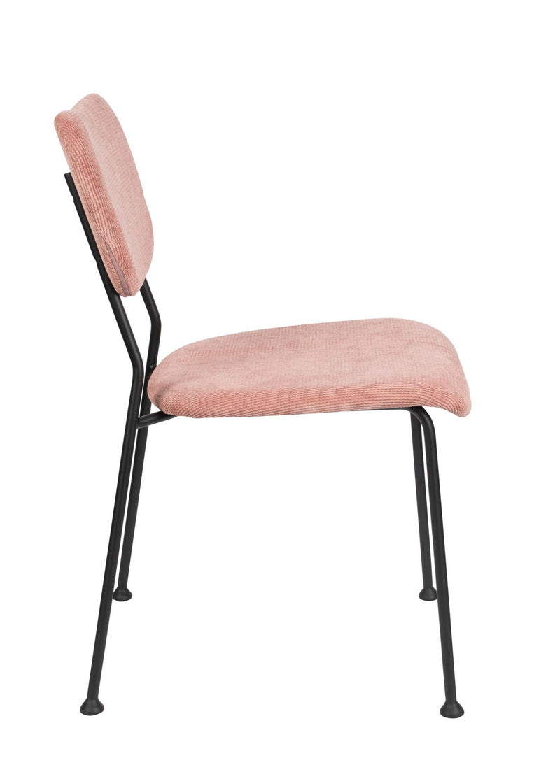Esszimmerstuhl BENSON PINK von ZUIVER mit trendigen Cordstoff