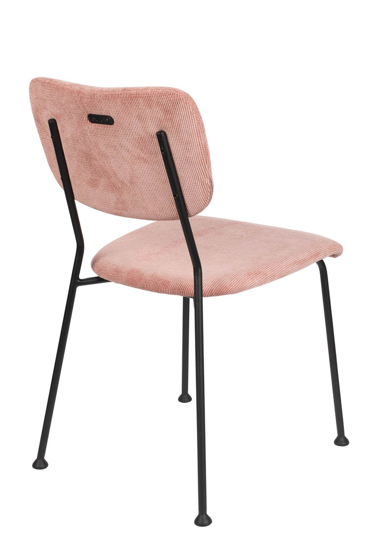 Esszimmerstuhl BENSON PINK von ZUIVER mit trendigen Cordstoff