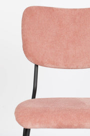 Esszimmerstuhl BENSON PINK von ZUIVER mit trendigen Cordstoff