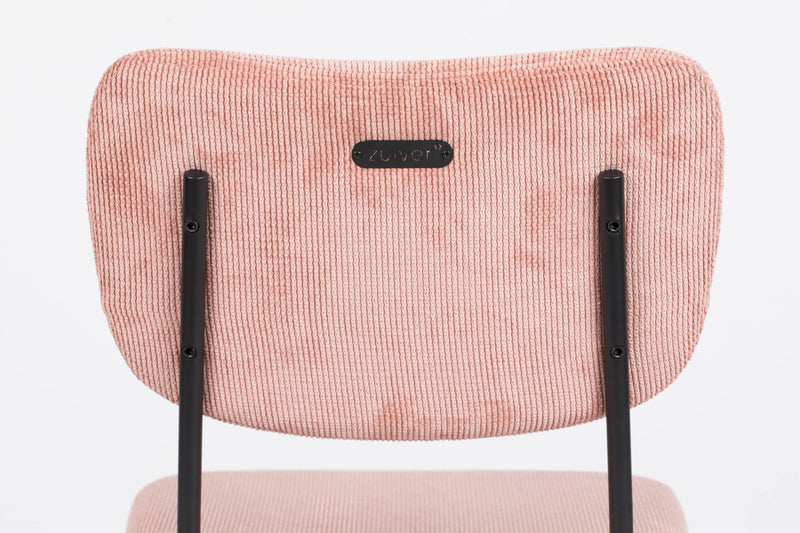 Esszimmerstuhl BENSON PINK von ZUIVER mit trendigen Cordstoff