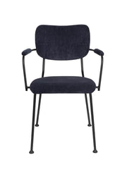 ZUIVER Armlehnstuhl BENSON DARK BLUE mit trendigen Cordstoff