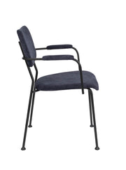 ZUIVER Armlehnstuhl BENSON DARK BLUE mit trendigen Cordstoff