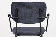 ZUIVER Armlehnstuhl BENSON DARK BLUE mit trendigen Cordstoff