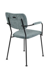 ZUIVER Armlehnstuhl BENSON GREY BLUE mit trendigen Cordstoff