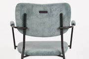 ZUIVER Armlehnstuhl BENSON GREY BLUE mit trendigen Cordstoff