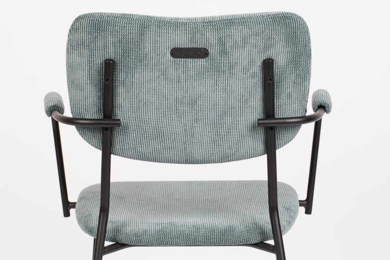 ZUIVER Armlehnstuhl BENSON GREY BLUE mit trendigen Cordstoff
