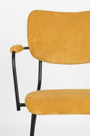 ZUIVER Armlehnstuhl BENSON OCHRE mit trendigen Cordstoff