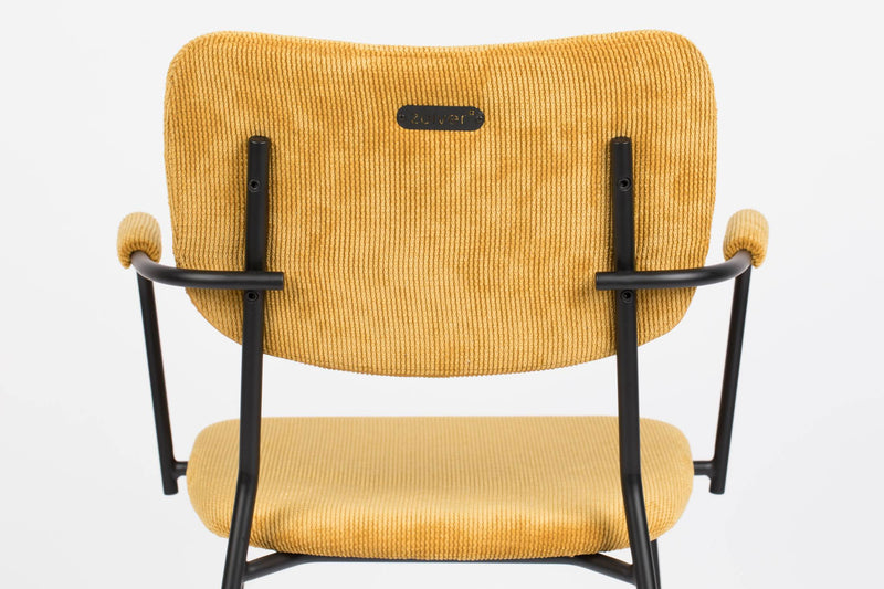 ZUIVER Armlehnstuhl BENSON OCHRE mit trendigen Cordstoff