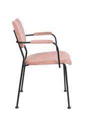 ZUIVER Armlehnstuhl BENSON PINK mit trendigen Cordstoff