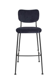 Barhocker BENSON DARK BLUE von ZUIVER mit trendigen Cordstoff