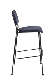 Barhocker BENSON DARK BLUE von ZUIVER mit trendigen Cordstoff