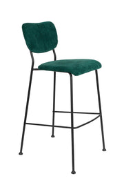 Barhocker BENSON GREEN von ZUIVER mit trendigen Cordstoff