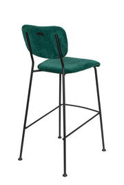 Barhocker BENSON GREEN von ZUIVER mit trendigen Cordstoff